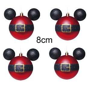 Kit Bolas Roupa Mickey 8cm - 04 unidades Natal Disney - Cromus - Rizzo