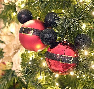 Kit Bolas Roupa Mickey  6cm - 06 unidades Natal Disney - Cromus - Rizzo