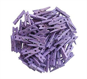 Mini Prendedor de Madeira Lilas 3,5cm - 50 Unidades - Rizzo