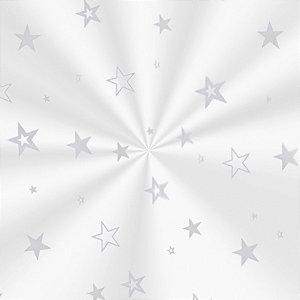 Saco Transparente Decorado - 20x29cm - Estrela Prata - 100 unidades - Cromus - Rizzo Embalagens
