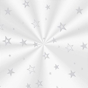 Saco Transparente Decorado - 11x19,5cm - Estrela Prata - 100 unidades - Cromus - Rizzo Embalagens