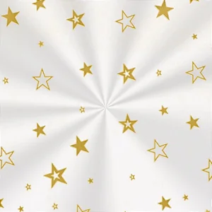 Saco Transparente Decorado - 25x37cm - Estrela Ouro - 100 unidades - Cromus - Rizzo Embalagens