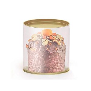 Lata para Panetone Clean 100g 11x9,1cm - 01 unid - Cromus Natal - Rizzo Embalagens