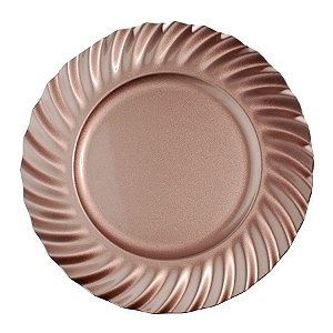 Sousplat Borda Ondas Rose Gold 33cm - 01 unidade - Cromus Natal - Rizzo