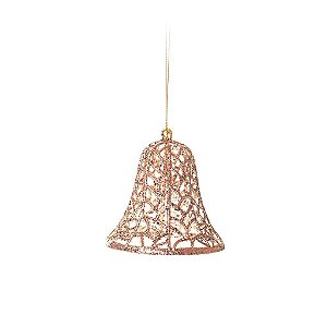 Enfeite para Pendurar Sino Rose Gold Tam P 10cm - 01 unidades - Cromus Natal - Rizzo