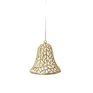 Enfeite para Pendurar Sino Ouro Tam P 10cm - 01 unidades - Cromus Natal - Rizzo