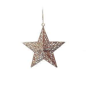 Enfeite para Pendurar Estrela Rose Gold Tam P 20cm - 01 unidade - Cromus Natal - Rizzo