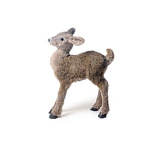 Cervo Decorativo Marrom e Cinza 37cm - 01 unidade - Cromus Natal - Rizzo