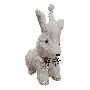 Cachorro com Gorro e Enfeite no Pescoço 20cm - 01 unidade - Bariloche - Cromus Natal - Rizzo