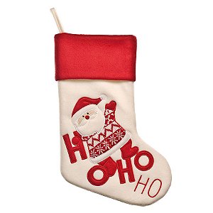 Bota Papai Noel HoHoHo 40cm - 01 unidade - Cromus Natal - Rizzo