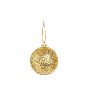 Bola Glitter Ouro 05cm - 06 unidades - Cromus Natal