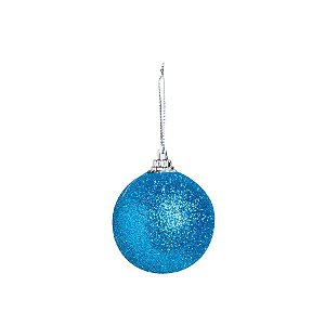 Bola Glitter Azul 05cm - 06 unidades - Cromus Natal