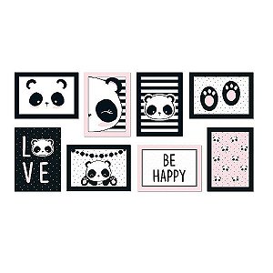 Kit Cartaz Decorativo Festa Panda - 8 unidades - Cromus - Rizzo Festas