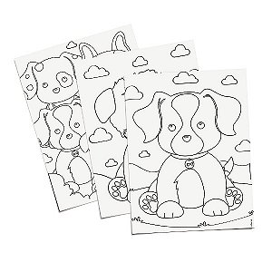 Folhas para Colorir Festa Cachorrinhos - Cromus - Rizzo Festas