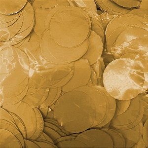 Confete Redondo Metalizado 25g - Dourado Dupla Face - Rizzo Balões