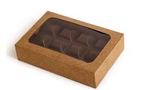 Caixa Envelope Tablete - Kraft - 12 Gomos -10 unidades - Crystal - Rizzo Confeitaria
