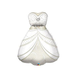 Balão de Festa Microfoil 38" 96cm - Vestido de Noiva - 01 Unidade - Qualatex - Rizzo Balões