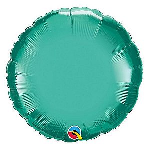 Balão de Festa Microfoil 18" 45cm - Redondo Chrome Verde - 01 Unidade - Qualatex - Rizzo Balões