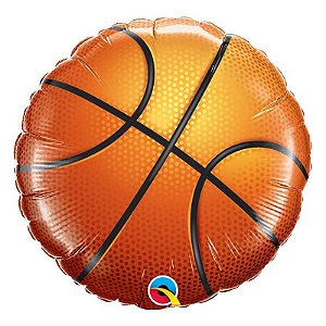 Balão de Festa Microfoil 18" 45cm - Redondo Basquete - 01 Unidade - Qualatex - Rizzo Balões