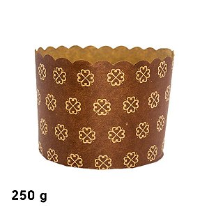 Forma Panetone 250 g - Decorada Marrom - 25 unidades