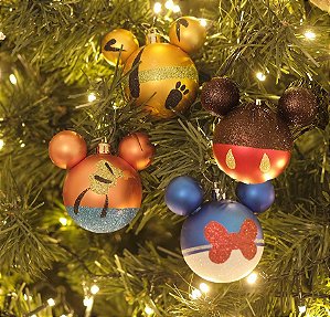Kit Bolas Pluto Pateta Pato Donald e Mickey 8cm - 04 unidades Natal Disney - Cromus - Rizzo