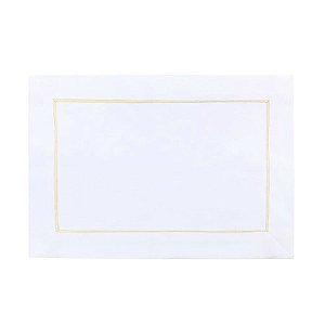 Jogo Americano Branco com Borda Dourada - 35x50cm - 4 unidades - Cromus - Rizzo