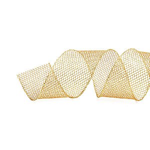 Fita Tela Glitter Ouro 6,3cm - 01 unidade 9,14m - Cromus Natal - Rizzo