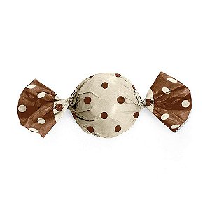 Papel Trufa 14,5x15,5cm - Marfim Poa Marrom - 100 unidades - Cromus