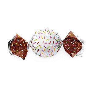 Papel Trufa 14,5x15,5cm - Granulado Branco - 100 unidades - Cromus