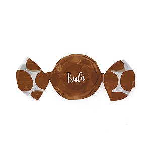 Papel Trufa 14,5x15,5cm - Gran Poa Marrom - 100 unidades - Cromus