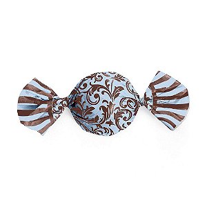 Papel Trufa 14,5x15,5cm - Arabesco Azul Marrom - 100 unidades - Cromus