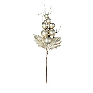 Galho Decorativo de Natal - Prata - 37cm - 1 unidade - Rizzo