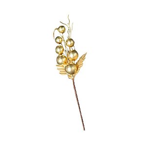 Galho Decorativo de Natal - Dourado - 37cm - 1 unidade - Rizzo