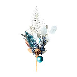 Galho Decorativo de Natal - Azul - 50cm - 1 unidade - Rizzo