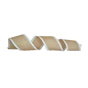 Fita Decorativa de Natal - Branco - 6.3cm x 9.14m - 1 unidade - Rizzo