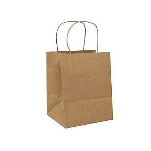 Sacola de Papel 22x13,5x20cm - Kraft - Fundo Largo - Ref 5805 - 10 unidades - WMA - Rizzo