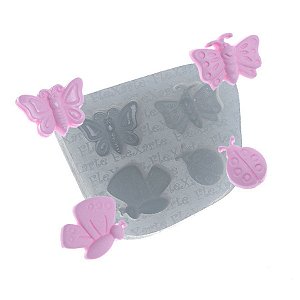 Molde de Silicone Borboletas e Joaninha Ref. 140 Flexarte
