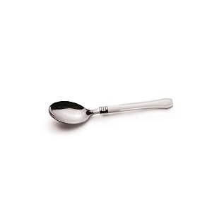 Colher Luxo Prata com cabo Branco - 17 cm - 8 unidades - Cromus - Rizzo