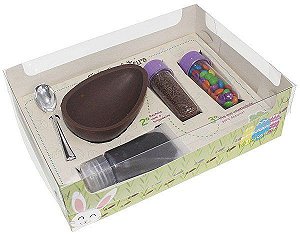 Caixa Ovo de Colher Kit Confeiteiro Diversão 2268 - Meio Ovo de 150g - 10 unidades - Ideia Embalagens - Páscoa Rizzo Emb