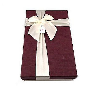 Caixa de Papel para Presente Tampa Vinho - 21 cm x 29 x 6 cm - 1 Unidade - Rizzo Confeitaria