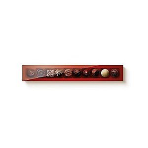 Caixa 10 Doces Retangular Vermelho com Tampa Cristal - 10 unidades - 39x6x4cm - Cromus Profissional