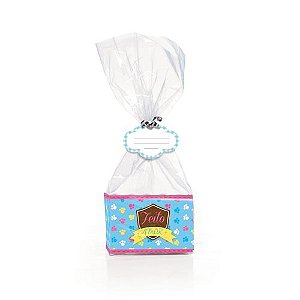 Kit Fundo Retangular Fantasia 8,5x4,5x5cm - 10 unidades - Cromus Páscoa - Rizzo Embalagens