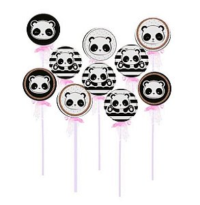 Pirulito Lembrancinha Festa Panda - 10 unidades - Rizzo Festas