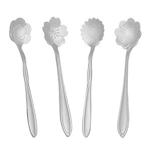 Colheres Flores de Luxo Cinza 04 Unidades Livon Rizzo