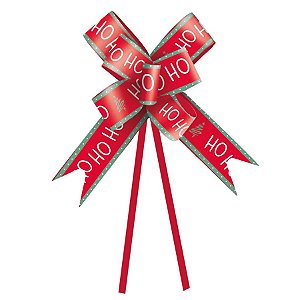 Laço Pronto Vermelho Natal HOHOHO - 10 unidades - Cromus - Rizzo
