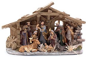 Presépio em Resina Colorido - 27 Centímetros - Cromus Natal - 1 unidade - Rizzo