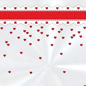 Saco Transparente Decorado - Cute Heart  - 50 unidades - Cromus - Rizzo