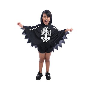 Fantasia Halloween Caveira Scary Boy Girl Infantil Com Capuz