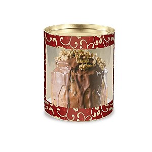 Lata para Panetone com Visor - Azevinho - 1 UN - Cromus - Rizzo