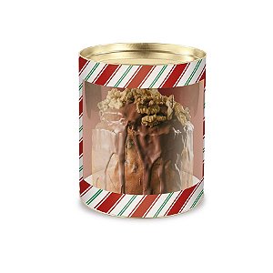 Lata para Panetone com Visor - Listras - 1 UN - Cromus - Rizzo